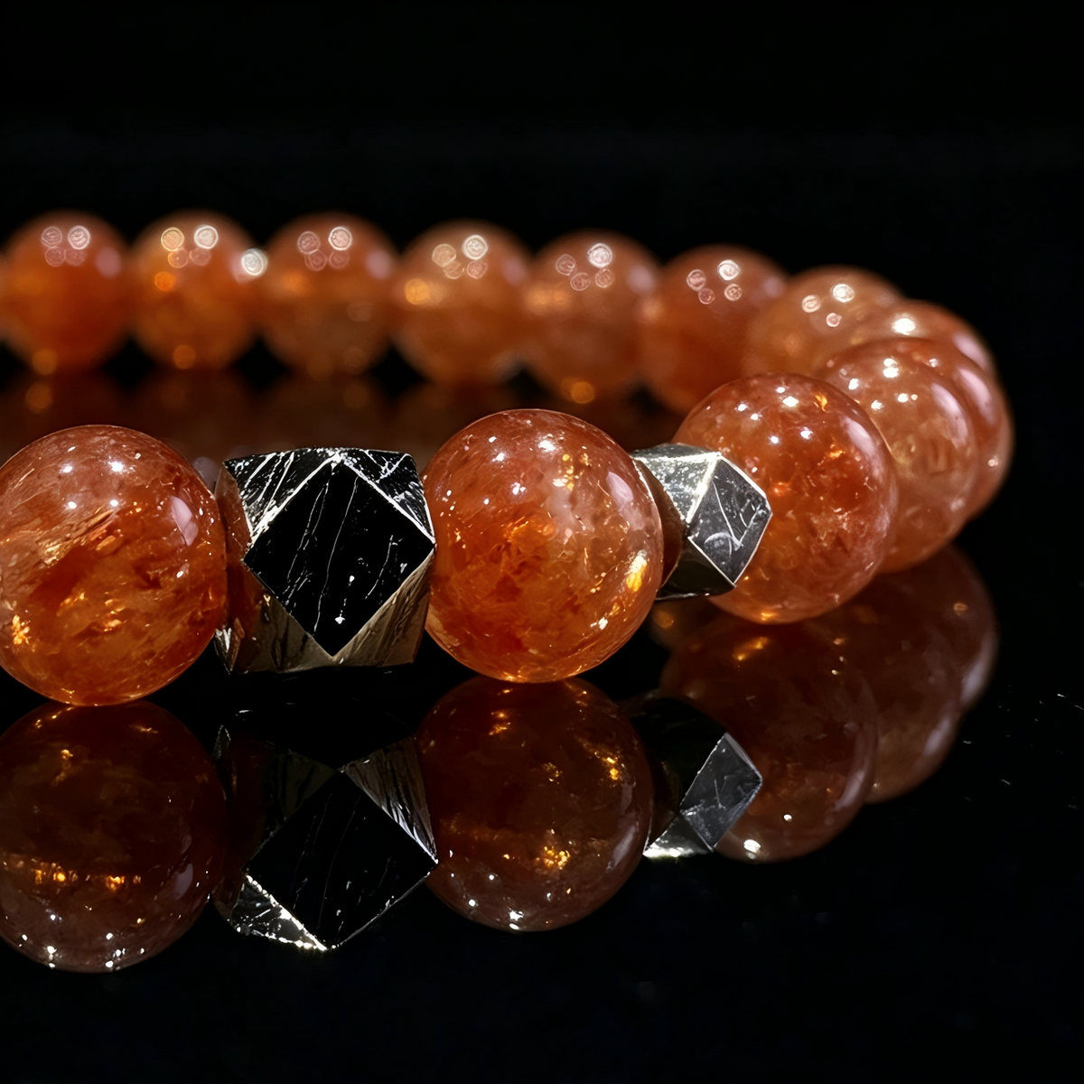 Sunstone & Meteorite Bracelet