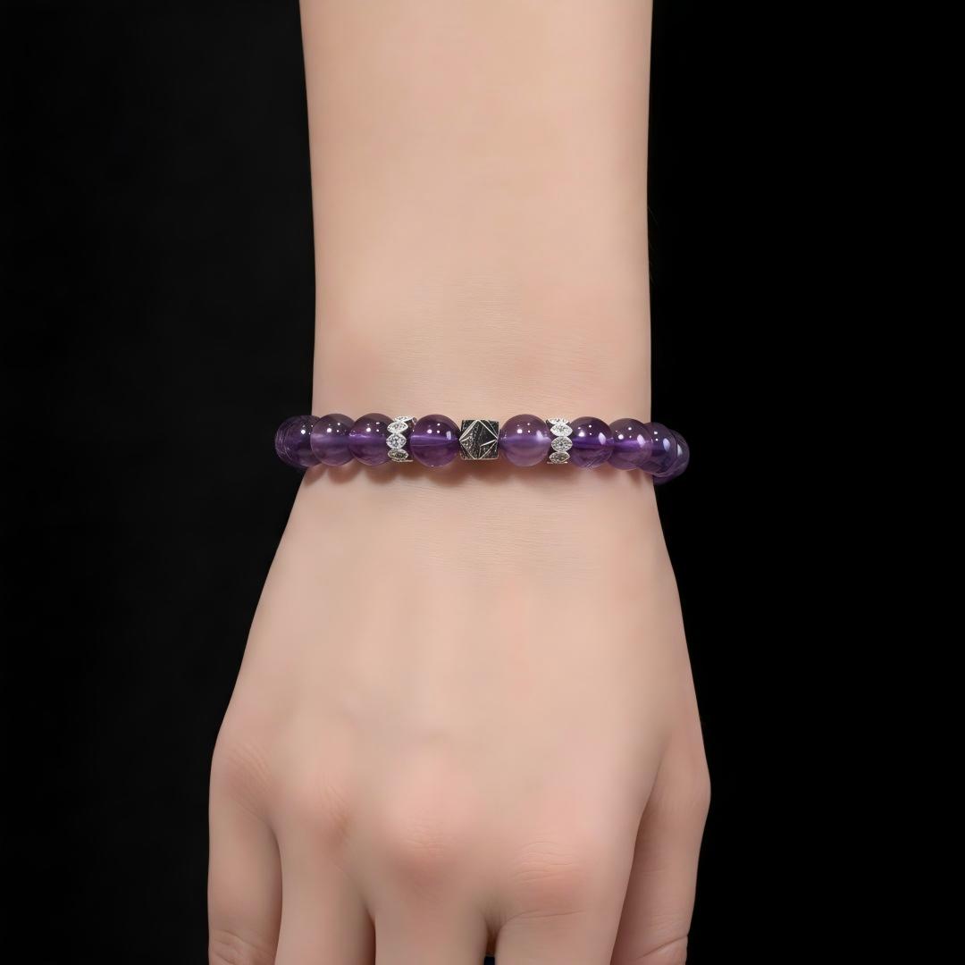 Amethyst & Meteorite Bracelet